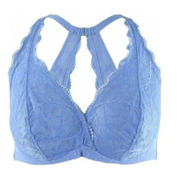INC International Concepts Womens Bralette Bra U/W Yacht Blue Lace Size 2X NEW - Picture 3 of 10